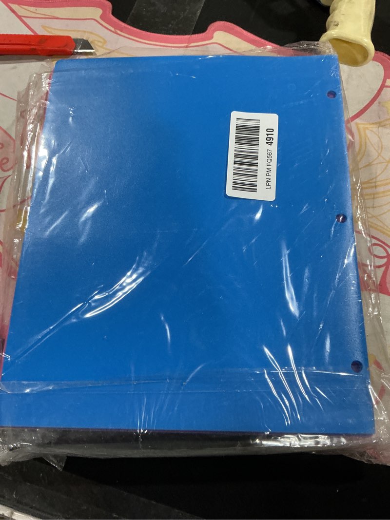 Condition photo showing Good Condition for INFUN Heavy Duty Plastic Folders with Clear Front Pocket and Holes-18 Pack,Assorted Colors Folder with 2 Pockets and 3 Holes for 3 Ring Binders,Folder with Card Slot for School,Office and Home
