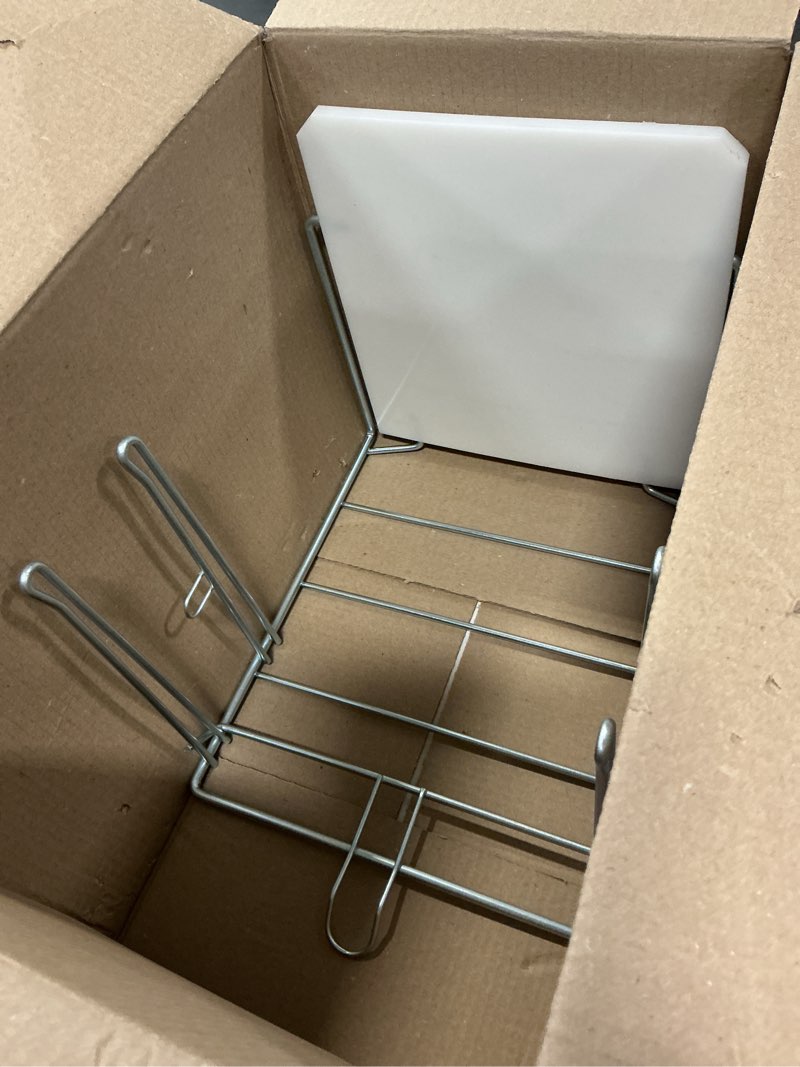Condition photo showing Good Condition for SSWBasics Plastic Grocery Bag Holder - Durable Chrome Stand for Easy Storage - Fits 11½”W x 6”D x 21”H Bags - Compact Unit, 12" W x 12" L x 16" H
