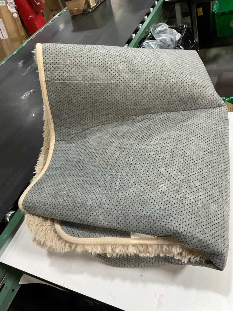 Condition photo showing As Is for 6x9 area rug for living room: fluffy shag soft washable rugs large fuzzy plush indoor carpet for bedroom nursery playroom kids girls boys room (camel, 6'x9') camel 6' x 9' (rectangular)