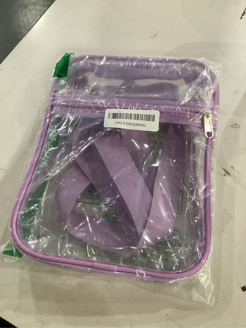 Condition photo showing Good Condition for uspeclare clear purse stadium transparent messenger bag stadium approved for men and women clear crossbody bag large light purple