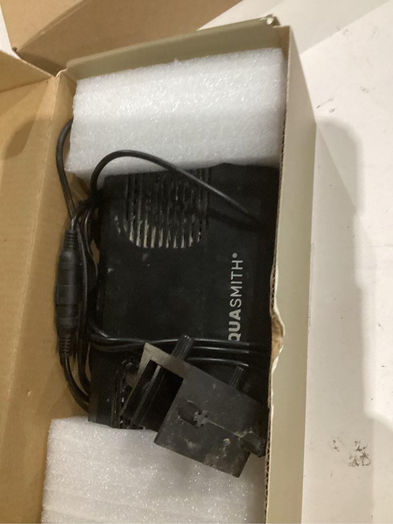 Condition photo showing As Is for aquasmith aquarium chiller fan,fish tank cooler with temperature control,minimum setting 59?,auto start/stop,refrigeration effect 3-7?,3-speed modes,for axolotl seawater freshwater coral grass tank