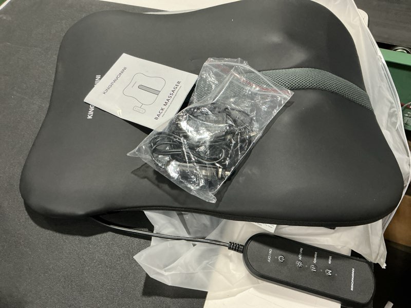 Condition photo showing Good Condition for kingpavonini back massager for pain relief deep tissue, up-down rolling & ultra-slim shiatsu back massager with cushion layer, lower back massage for chair home office, gift for men women