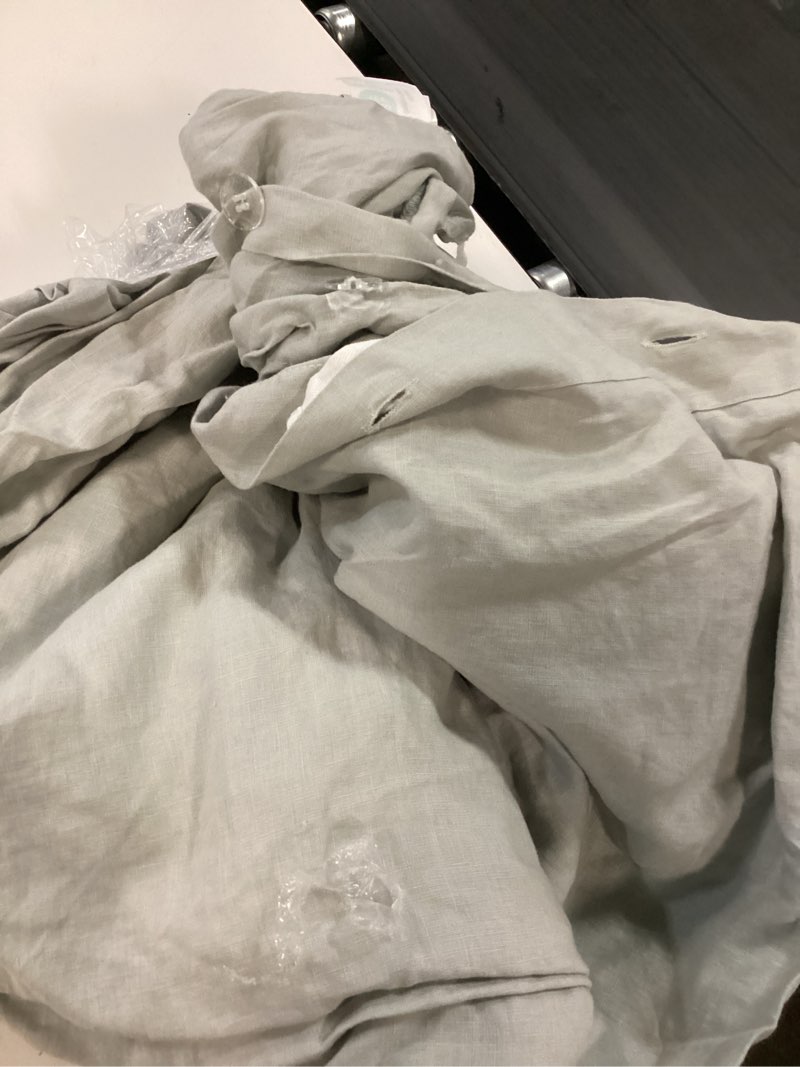 Condition photo showing Good Condition for european linen duvet cover set, full/queen, mist
