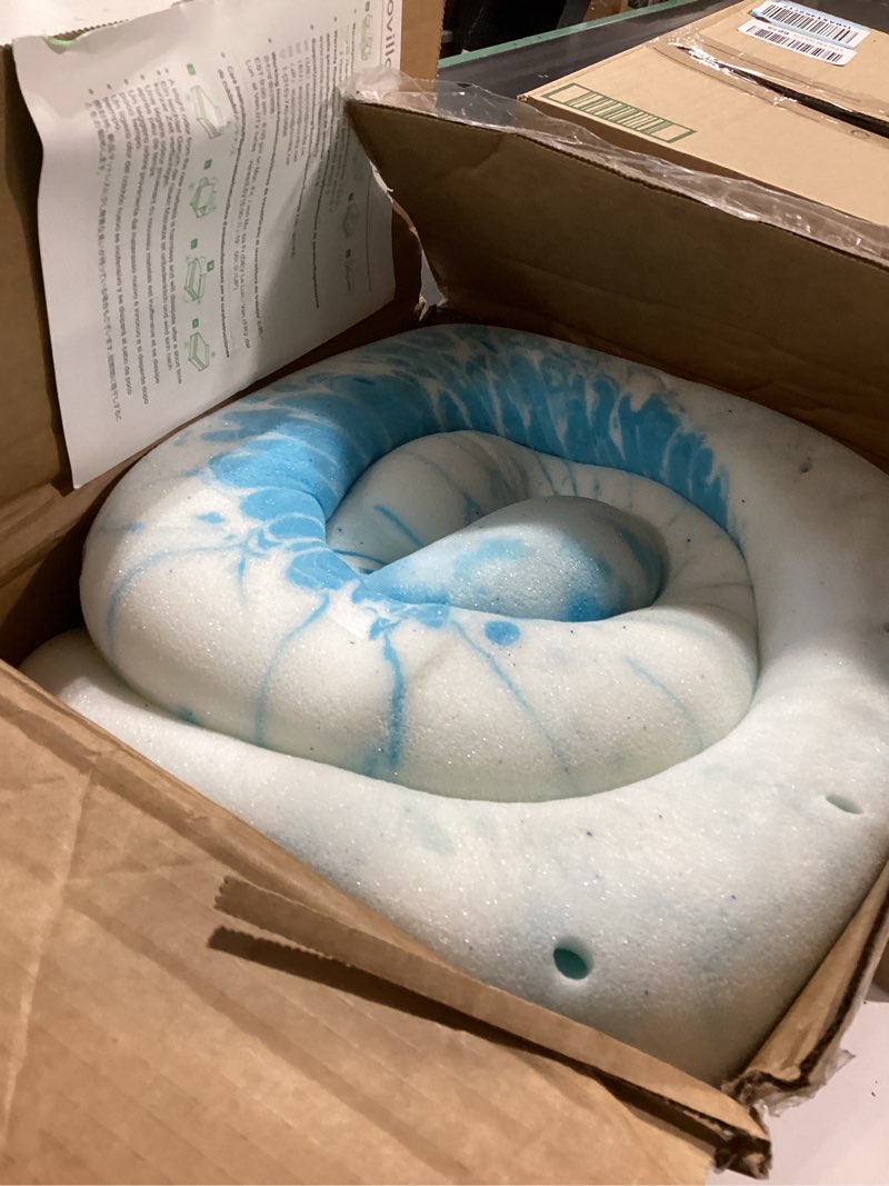 Condition photo showing Good Condition for novilla memory foam mattress topper queen - 2 inch cooling gel infused memory foam | slow-rebound pressure relief | certipur certified | comfort for sleeper sofa, rv, camper, dorm room 2 inch blue queen