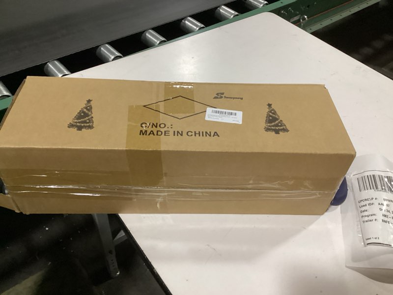 Condition photo showing As Is for **asimilae to***Pre-lit Mini Christmas Tree, Tabletop Artificial Fiber Optic Christmas Trees with Gold Base -24 Inch … Green