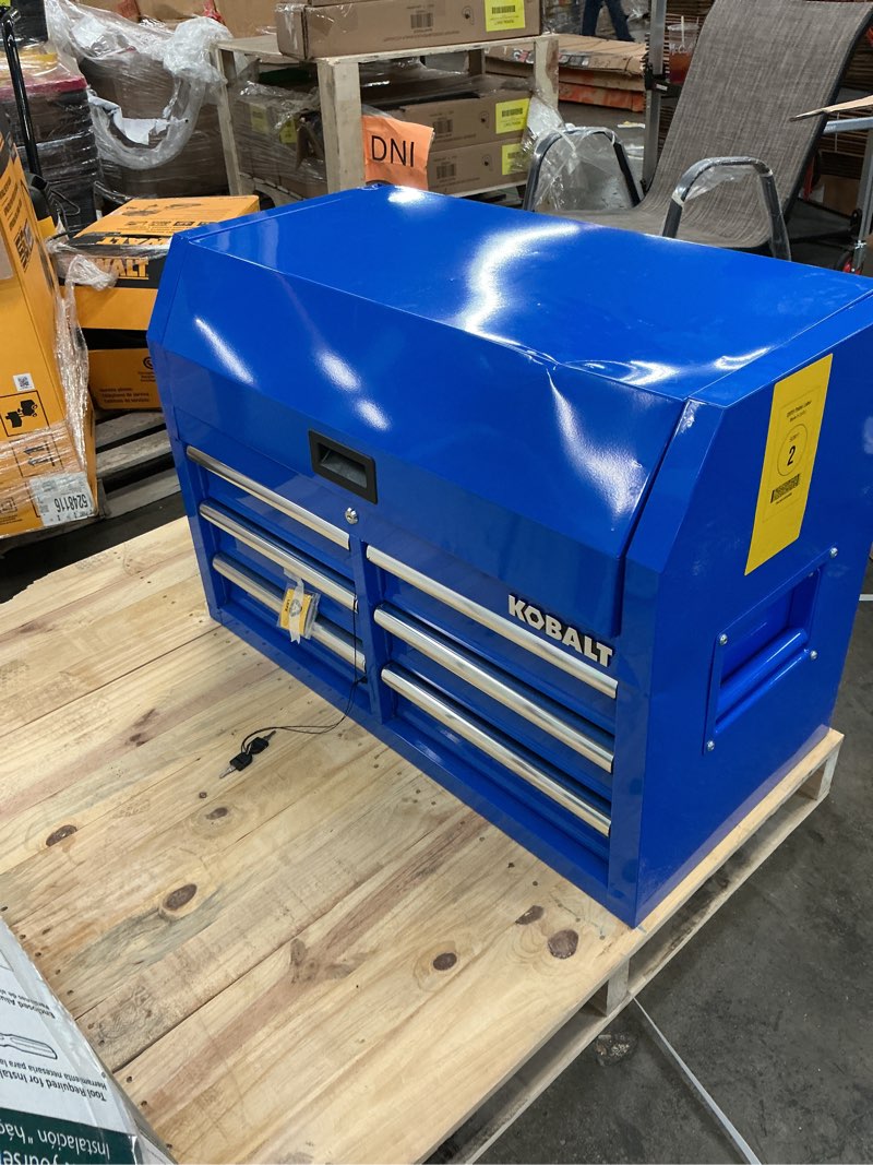 Condition photo showing Good Condition for kobalt 36-in w x 18-in h x 24.8-in d steel tool chest ( blue )