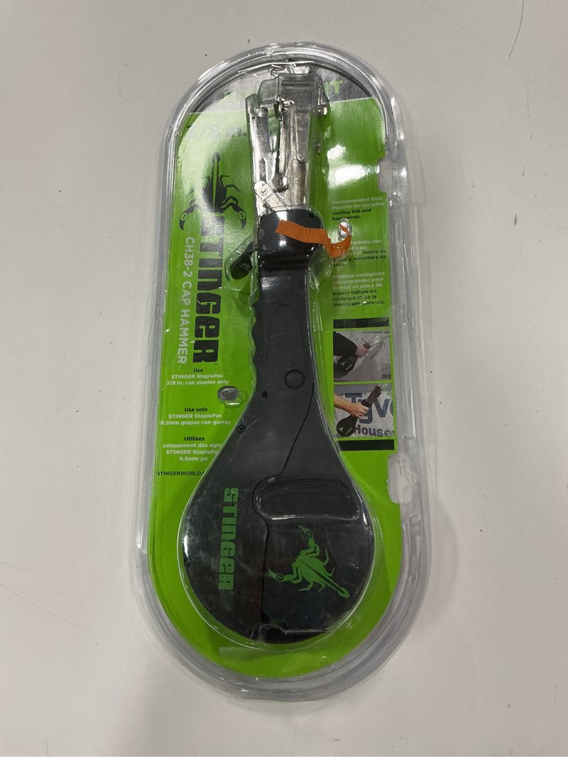 Condition photo showing Good Condition for CH38-2 Cap Staple Hammer Tacker, 1" Caps, 3/8" Staples for Roofing Underlayment, Housewrap, and Insulation (STINGER 0136400)…