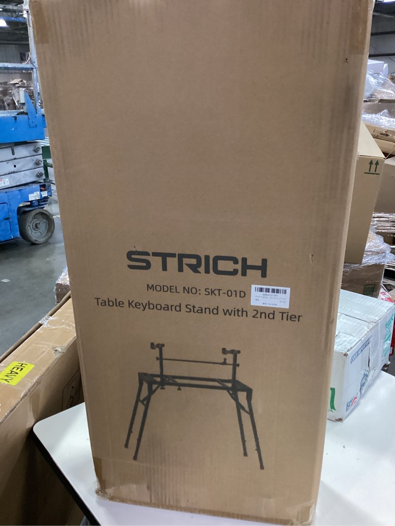Condition photo showing New/Like New for STRICH Dual Piano Keyboard Stand with 2nd Tier - Adjustable and Portable 2 Tier Music Stand for Synths and Electric Digital Keyboards - Fits 54 61 88 Key Pianos Dual Tier