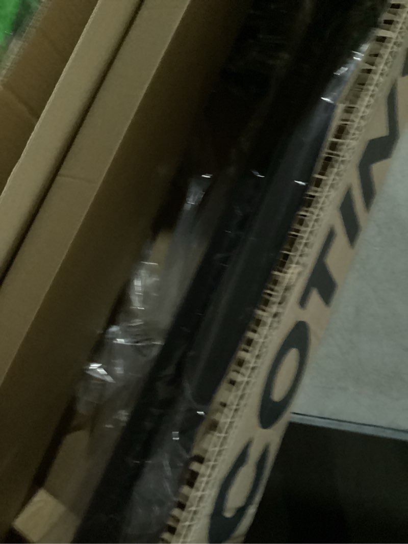 Condition photo showing Good Condition for similar)  vivo rolling artistic 43 to 75 inch led lcd screen mobile studio tv easel stand, wood accessory shelf, adjustable tv mount with 4 walnut legs, black frame, stand-tv75r walnut 43\" to 75\" tvo