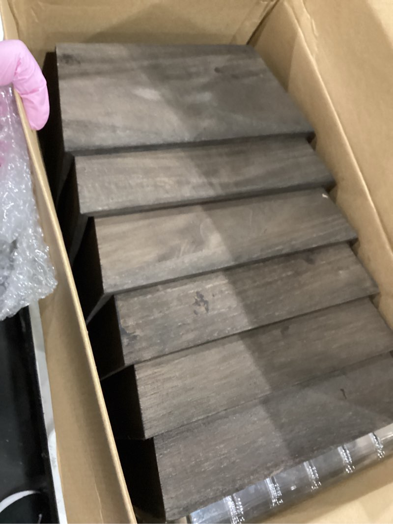 Condition photo showing Good Condition for dandat 2 set wooden centerpiece box for wedding table decor 8 inch rustic wood planter box with removable plastic liner flower boxes for party wedding baby shower home garden decor(brown)