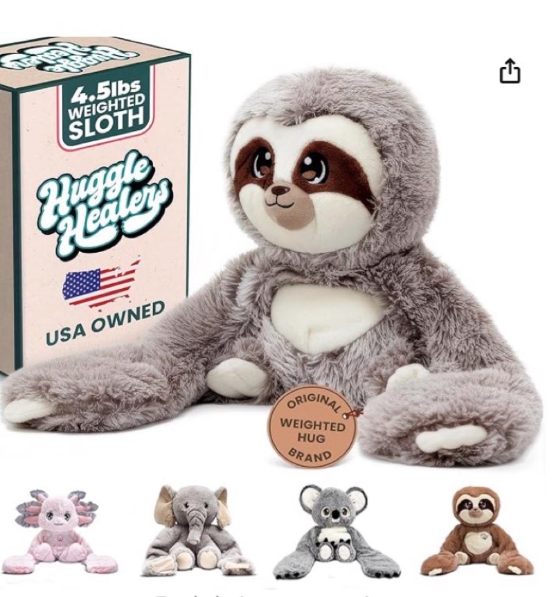 Weighted Stuffed Animals for Adults, Teens and Kids - 40 Inch Long Plush Arms for Hugs - 4.5lb Sloth Stuffed Animal Plushies - Marshmallow Sloth
