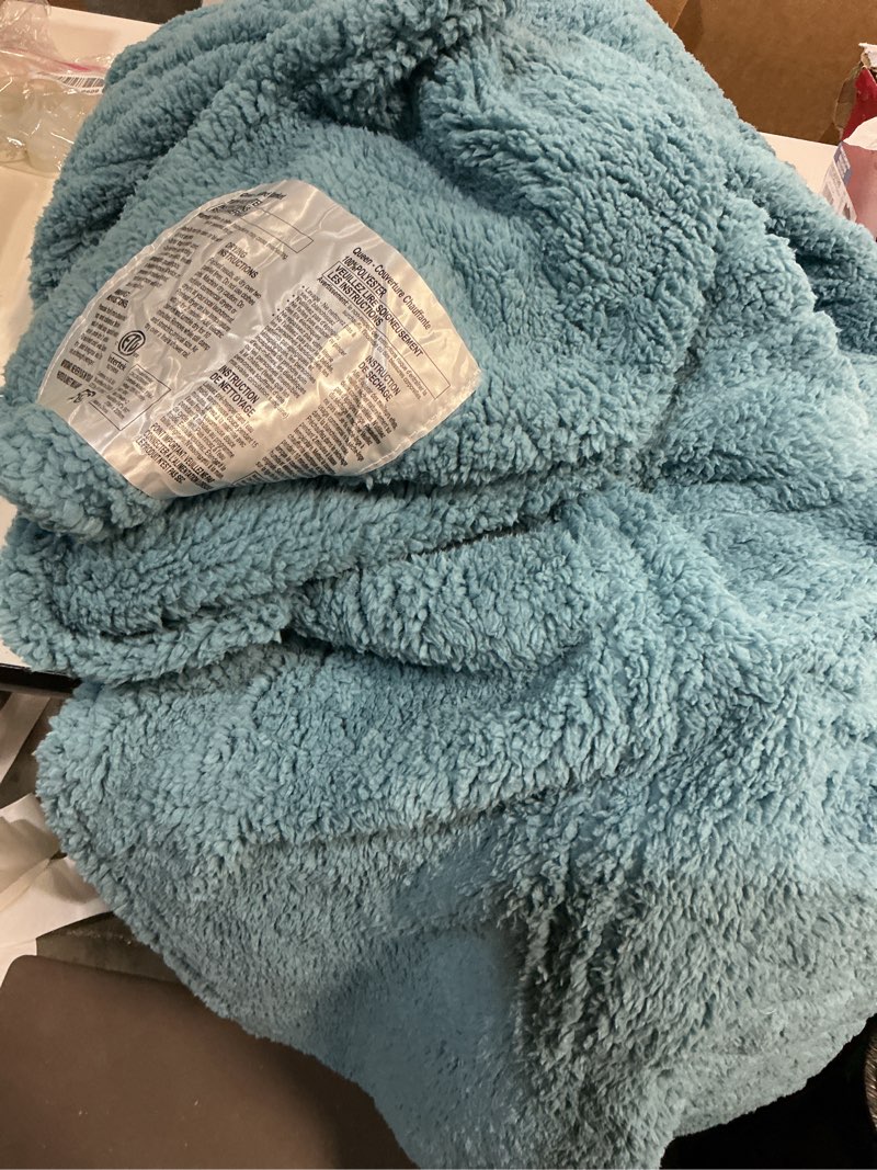 Condition photo showing As Is for Home Soft Things Super Mink Faux Fur Throw, 60" x 80'', Dragonfly, Luxurious Fluffy Cozy Elegant Throw with Sherpa Backing Fuzzy Throw for Couch Living Room Bedroom Home Décor