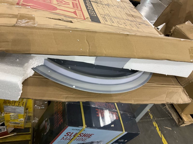 Condition photo showing Good Condition for LED Mirror for Bathroom 24 x 36 Inch, Oval LED Bathroom Vanity Mirror with Lights, Anti-Fog, Dimmable, 3 Colors 24"L x 36"W