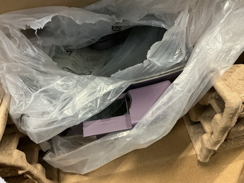 Condition photo showing Good Condition for bella make & take electric skillet, fits-anywhere™ kitchenware, evergood™ ceramic coating, adjustable temperature & dishwasher-safe tempered glass lid, cast aluminum base, 1200 watt, plum 12" x 12" plum