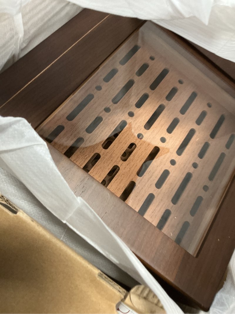 Condition photo showing Good Condition for xifei cigar humidor cabinet with adjustable led lighting, 3 cedar wood drawer & digital hygrometer, 2 humidifiers, cigar tube, glass top desktop humidor for 80-100 cigars, for men dark brown 3