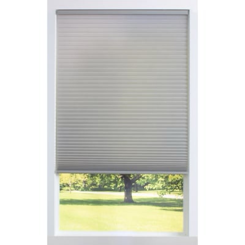 allen + roth 34-in x 72-in gray light filtering cordless cellular shade
