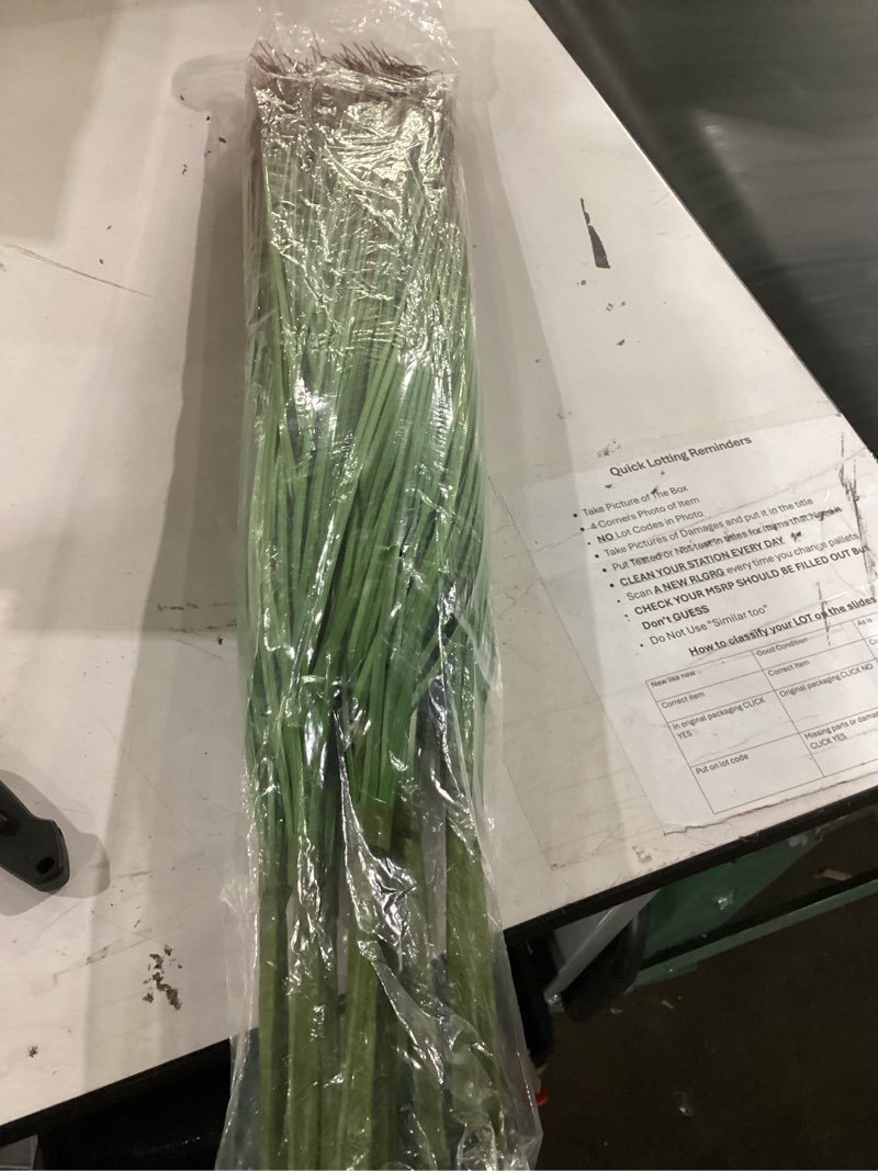 Condition photo showing As Is for only 7****12pcs artificial plants outdoor, 21\" faux grass greenery stems green&red | uv-resistant, maintenance-free fake tall grass with lifelike wheat blades for garden, porch, window box, vases & indoor decor green&red 12pcs