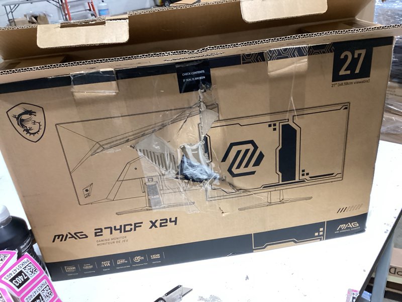 Condition photo showing Good Condition for msi mag 274cf x24 27-inch 1920 x 1080 (fhd) gaming monitor, 240hz, amd adaptive-sync, hdr ready, hdmi, vga port, vesa mountable, tilt, 4-side slim bezel, 0.5ms, black
