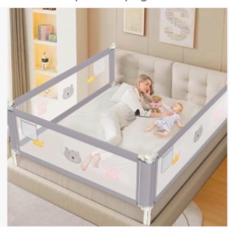 JWPEHOE Height Adjustable Bed Rail for Toddlers, Kids Safety Baby Bed Rail for Twin/Full/King/Queen 