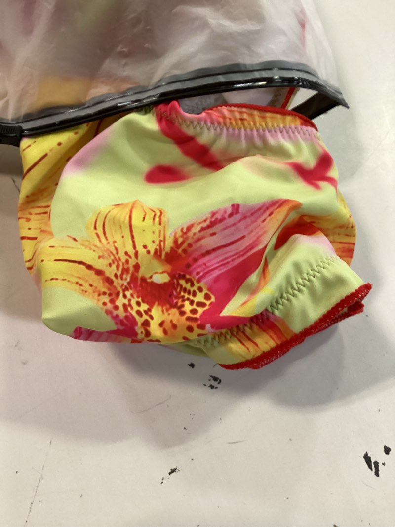 Condition photo showing Good Condition for soly hux women's 3 piece swimsuit floral halter bikini set beach vacation bathing suit with drawstring cover up skirt medium multicoloured floral