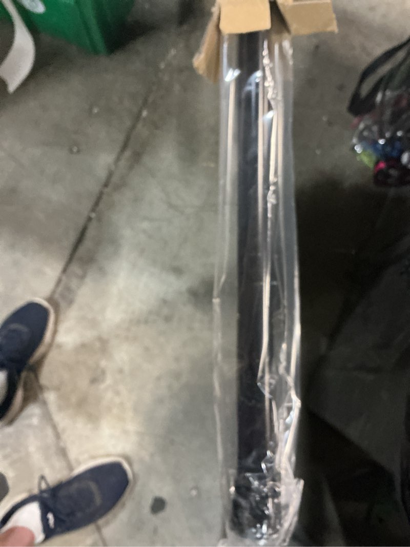 Condition photo showing New/Like New for no sectional assembly shower curtain rod 56-104 inch, 1" diameter spring long adjustable tension curtain rods for bathroom windows closet no drilling no rust, black black 56-104inch, no assembly