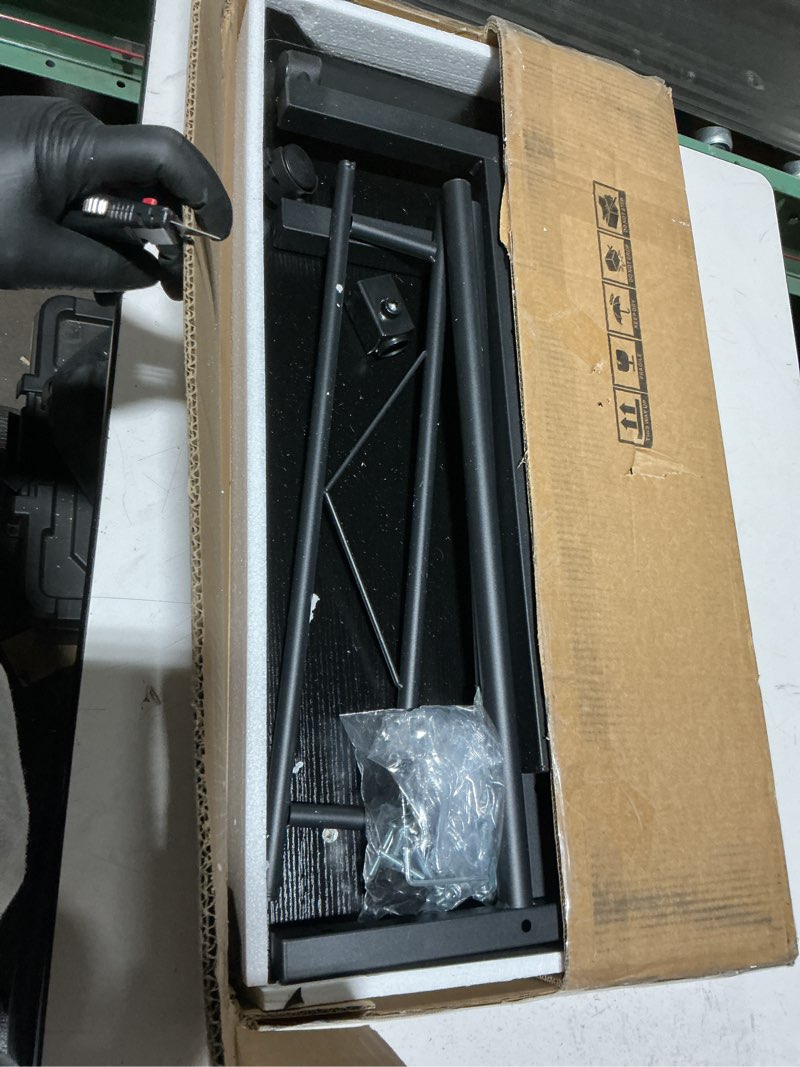 Condition photo showing Good Condition for Standing Desk Adjustable Height, Mobile Stand Up Desks with Wheels Small Computer Desk Rolling Desk, Portable Laptop Desk Black Standing Table Sit Stand Home Office Desks 16"x31.5" Height 27"-43.5"