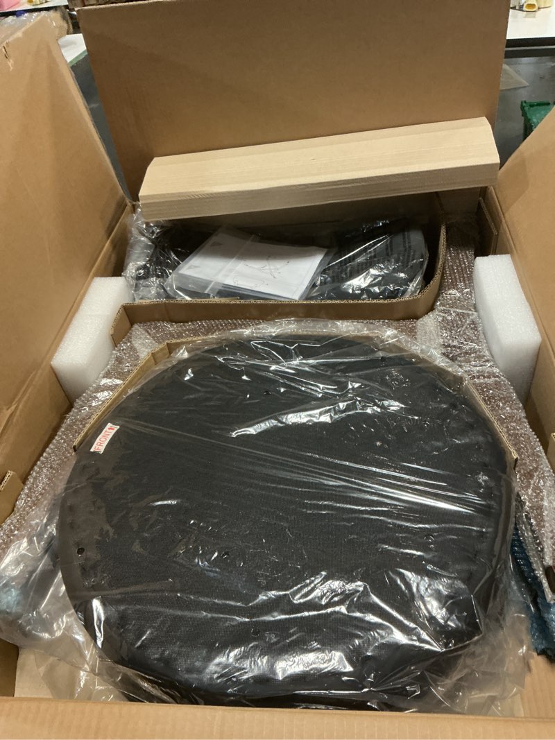Condition photo showing New/Like New for yilaywain mid-century modern dining chairs with rubberwood frame, black faux leather upholstered, 250 lbs weight capacity, anti-slip protectors (black)