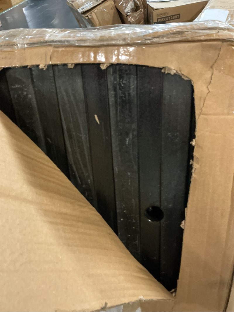 Condition photo showing As Is for car driveway curb ramp - heavy duty rubber threshold ramp - also for loading dock, garage, sidewalk, truck, scooter, bike, motorcycle, wheelchair mobility & other vehicle - pyle pcrbdr24 1-pack