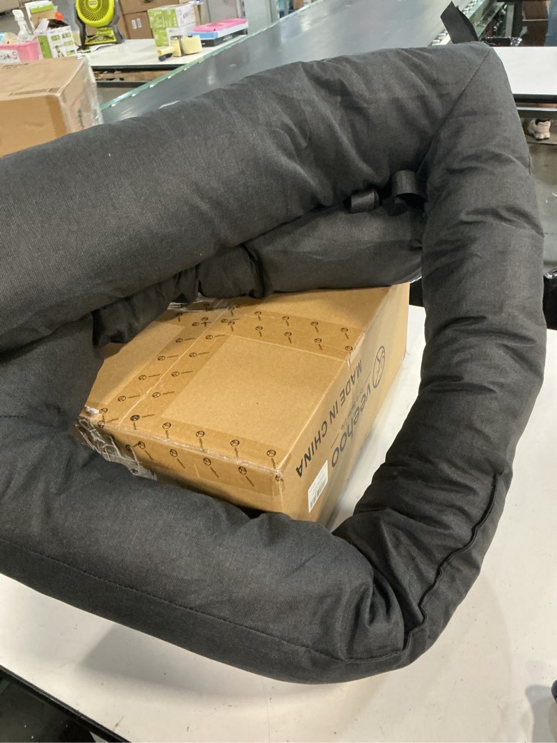 Condition photo showing As Is for veehoo elevated raised dog bed-cooling outdoor dog cot bed for large sized dogs three-sided fence raised pet cot with mesh & no-slip feet dog hammock bed with removable bolster-47 x 29" beige coffee 47.0"l x 29.0"w x 13.0"th beige coffee