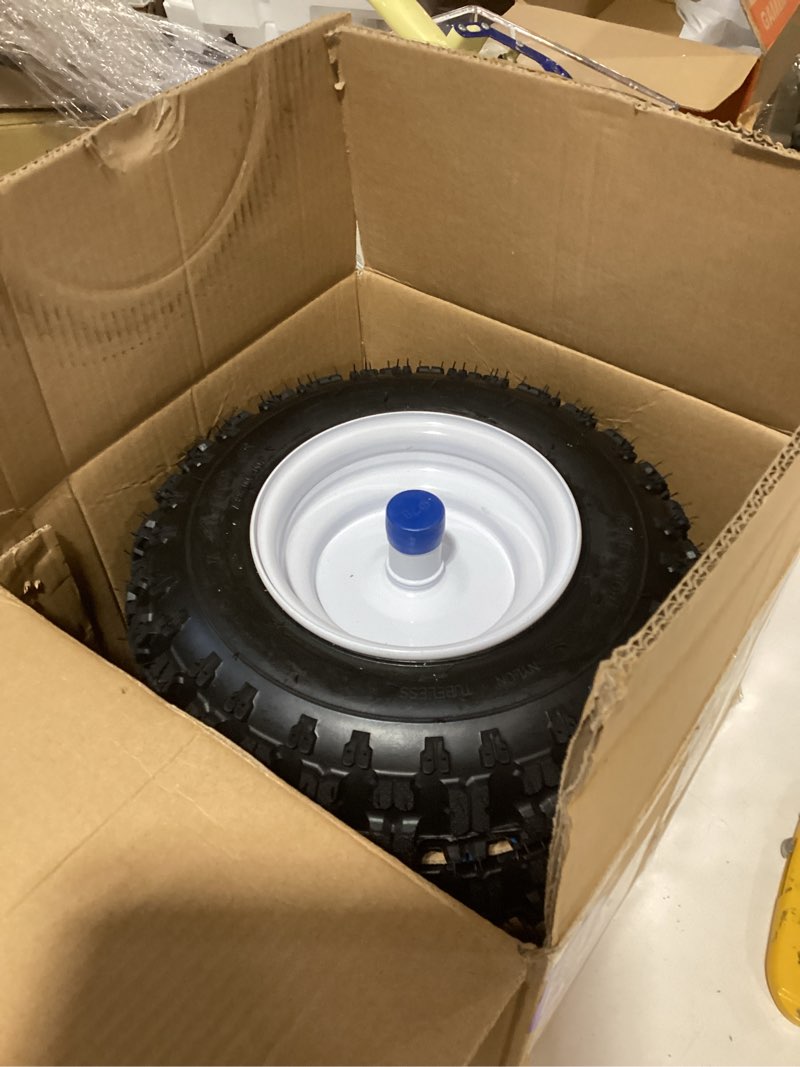 Condition photo showing As Is for 13x4.10-6 Snowblower Tire, Ariens 07101238, 13" x4.10-6 Snow Blower Tubeless Tire and Assemblies