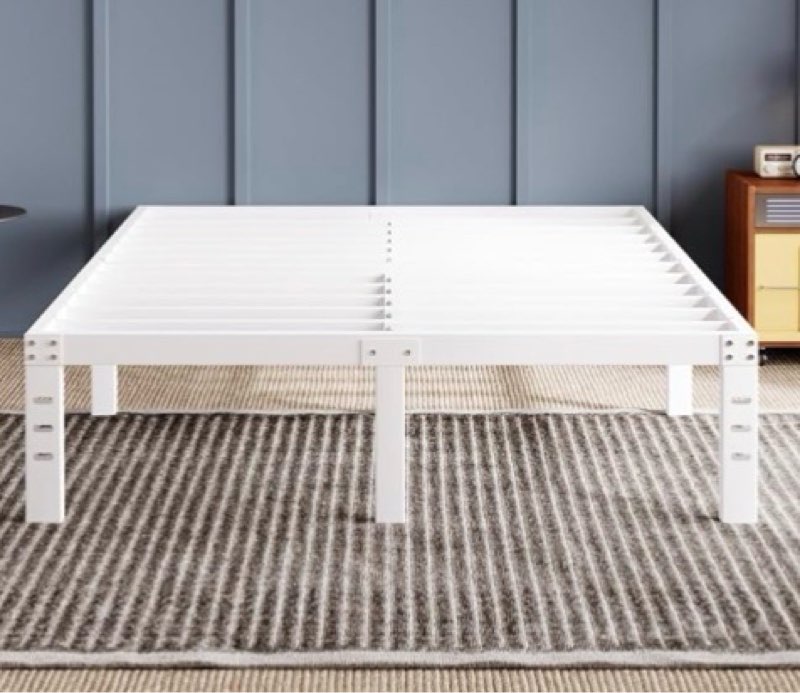 avenco metal platform bed frame king size 16 inch – noise free quiet design, heavy duty steel suppor