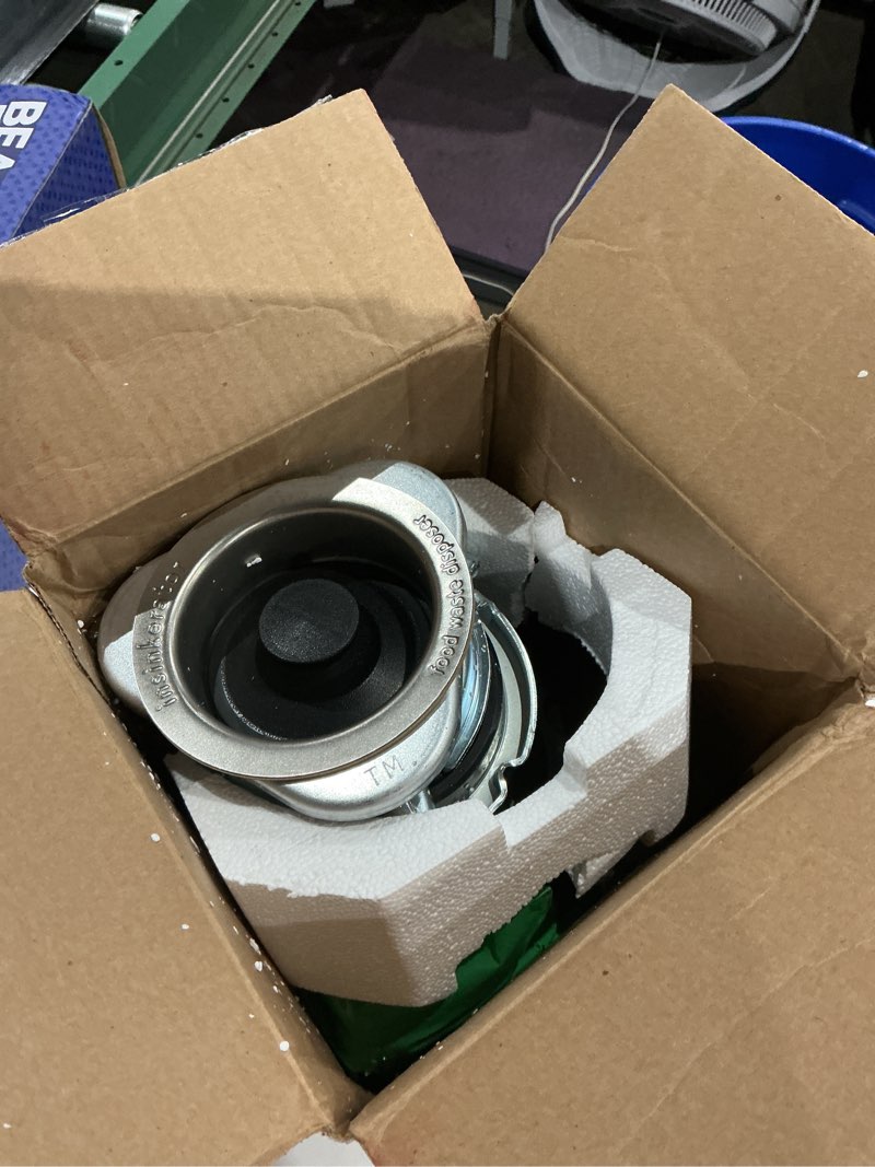 Condition photo showing As Is for insinkerator badger 5 garbage disposal, standard series 1/2 hp continuous feed food waste disposer, black, set of 1