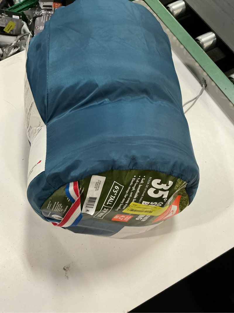 Condition photo showing Good Condition for ozark trail 35-degree cool weather rectangular sleeping bag, blue, 33"x77"