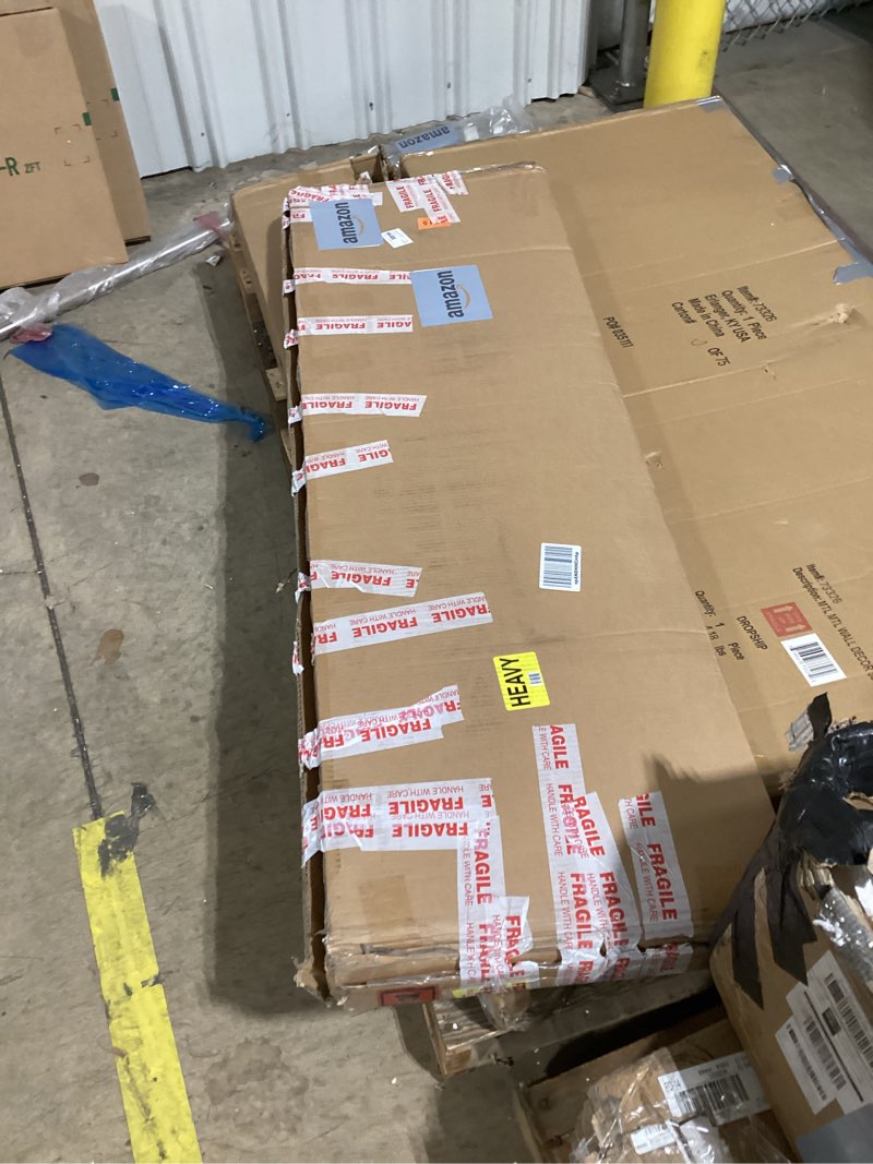 Avenco 18 Inch Queen Bed Frame with Headboard, White Metal Platform Bed Frame, Queen Size Bed Frame 