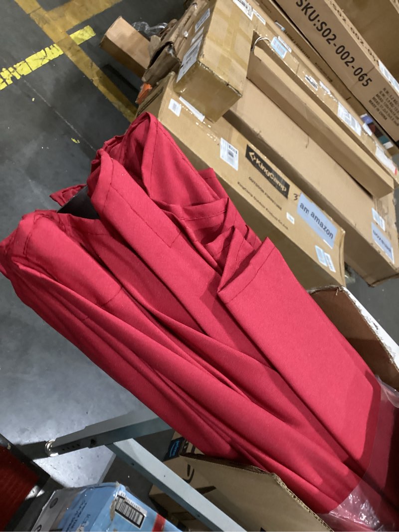 Condition photo showing Good Condition for blissun 9' outdoor patio umbrella, outdoor table umbrella, yard umbrella, market umbrella with 8 sturdy ribs, push button tilt and crank red
