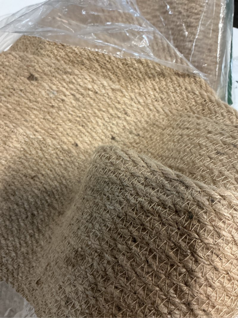 Condition photo showing Good Condition for huahoo jute rug - natural hand woven jute area rug, 4' round rugs for outdoor and indoor, farmhouse 