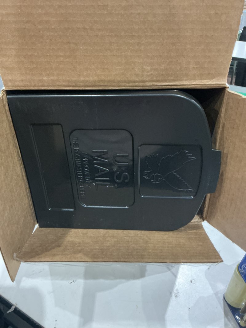 Condition photo showing Good Condition for architectural mailboxes parsons™ rust-proof plastic post mounted mail box for outside, black, medium curbside mailbox, usps approved for residential delivery