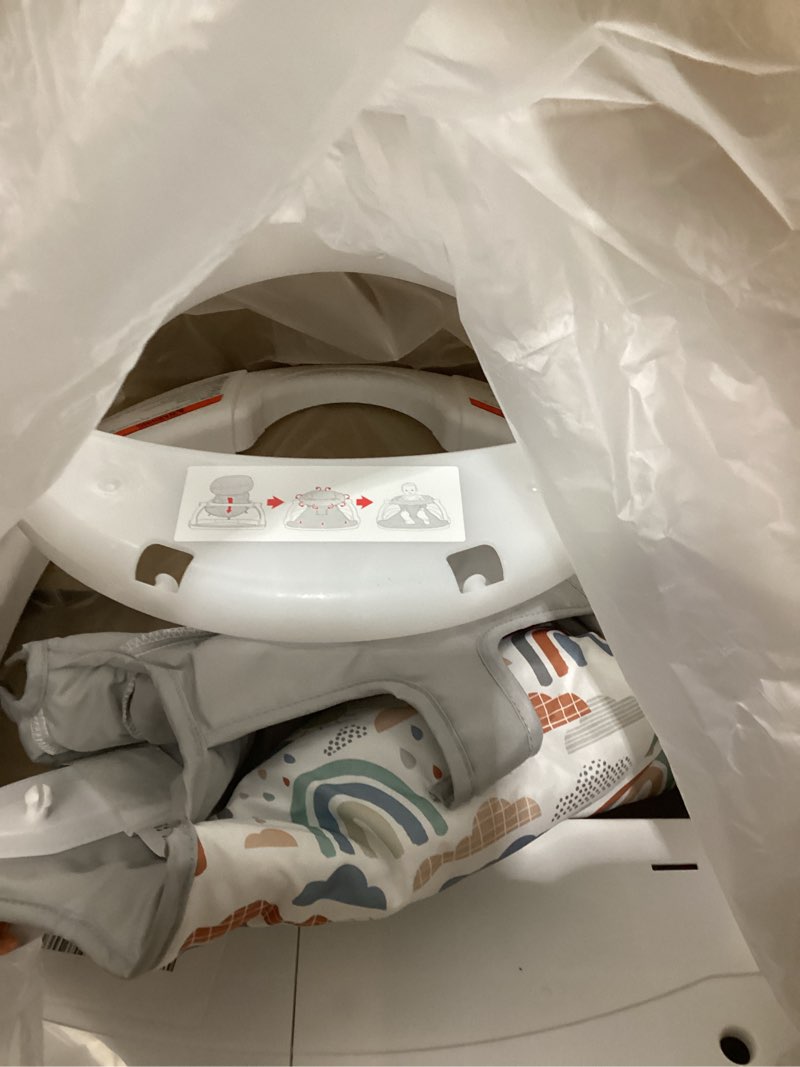 Condition photo showing Good Condition for Fisher-Price Portable Baby Chair Sit-Me-Up Floor Seat with Developmental Toys & Machine Washable Seat Pad, Rainbow Showers