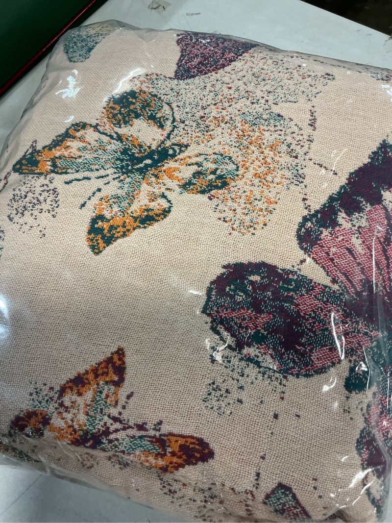 Condition photo showing Good Condition for msgkv boho throw blanket for bed cotton butterfly twin size couch blanket 60"x80" muslin summer breathable all seasons lightweight farmhouse blankets colorful butterfly 60"x80"
