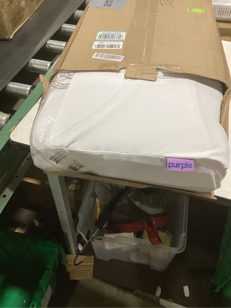 Condition photo showing New/Like New for purple dreamlayer pillow - standard size, multi-layered gelflex grid & microair foam for support & pressure relief - customizable height with removable foam booster layers