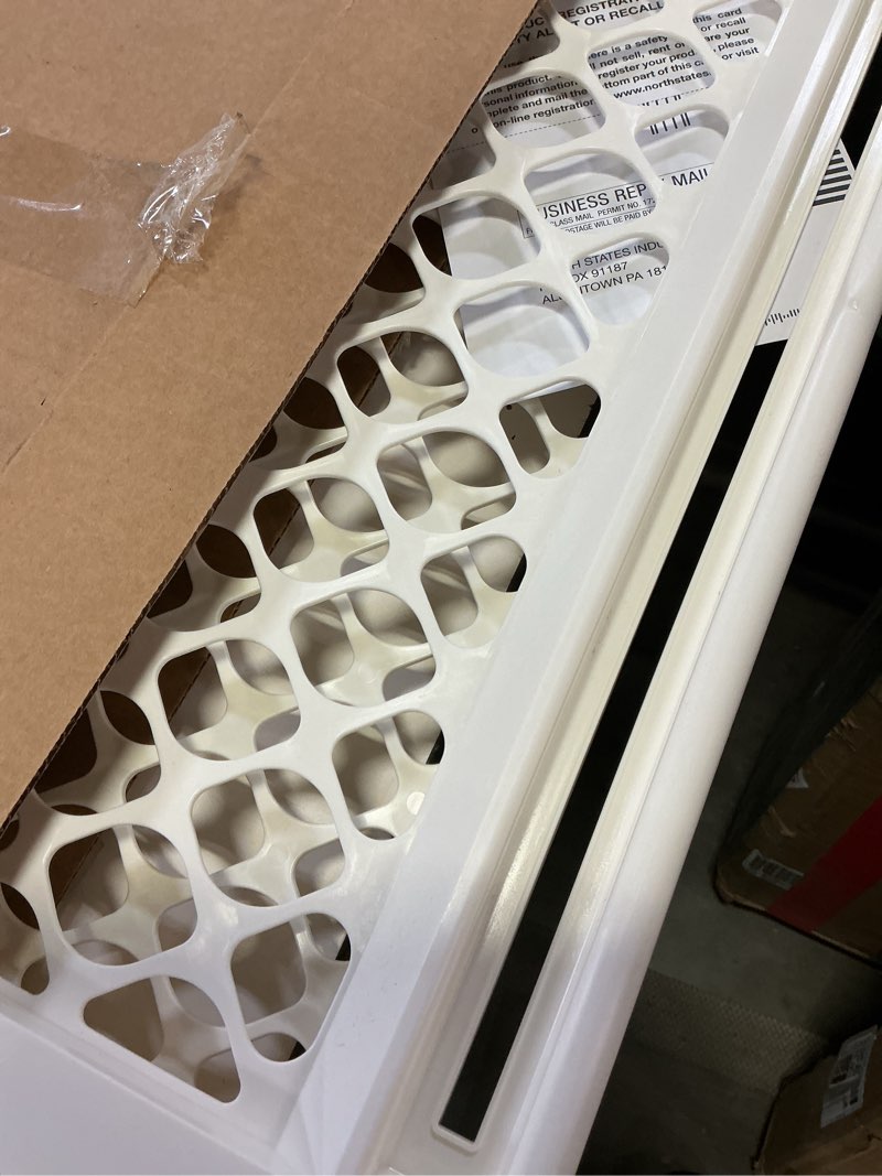 Condition photo showing Good Condition for toddleroo by north states - supergate ergo baby gate: plastic baby gate for stairs & doorways - adjustable indoor safety gate - made in usa - 26 to 42 inches wide - 26 inches tall - ivory