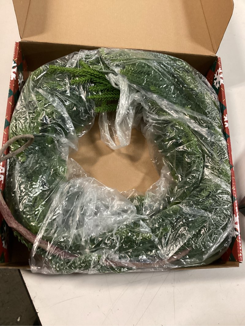 Condition photo showing Good Condition for Christmas Cedar Garland for Staircase Real Touch Droopy Bendable Lifelike Faux Xmas Garlands for Decoration Christmas Green Pine Mantle Garland Thanksgiving Table Decorations Outdoor Indoor 60" 5ft-full