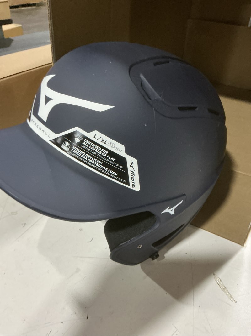 Condition photo showing As Is for mizuno adult b6 baseball batting helmet navy large-x-large