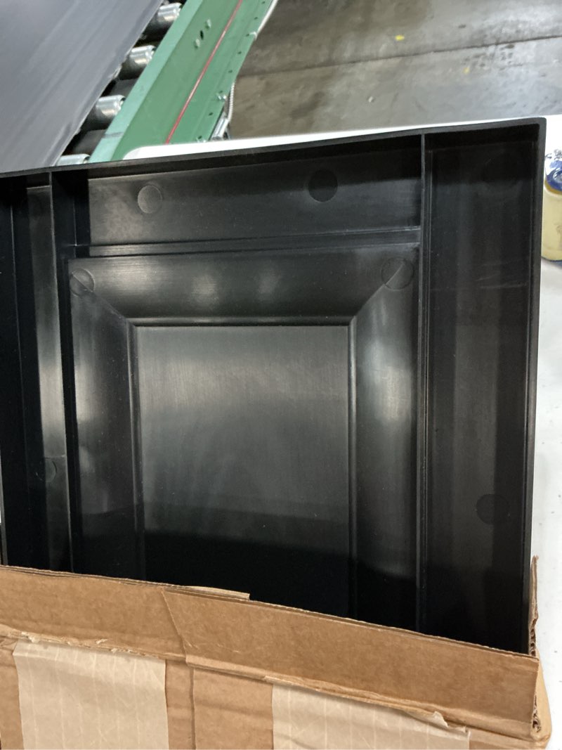 Condition photo showing New/Like New for ekena millwork lifetime vinyl lp2s12x05100bl standard two equal panel vinyls, raised panel vinyl shutters, w/installation shutter-lok's & matching screws (per pair), 12"w x 51"h, black 002 - black 12-in. w x 51-in. h