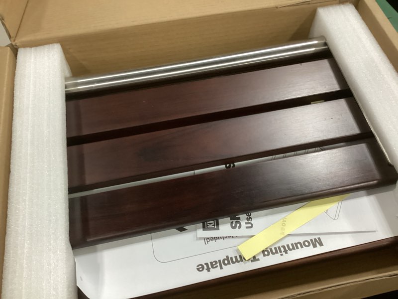 Condition photo showing Good Condition for [Upgraded Version] 18" ADA Compliant Folding Teak Shower Seat Wall Mounted-Folding Shower Bench, Folding Shower Seat for Inside Shower, Teak Foldable Shower Chair, Fold Down Shower Seat, Max 400lbs