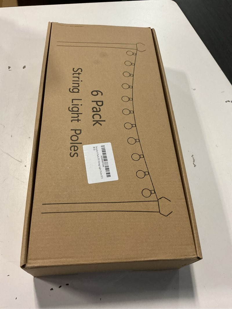 Condition photo showing New/Like New for Beizelte 6 Pack 5Ft String Light Poles,Outside String Lights,Outdoor Light Poles,Metal Poles Stand for Patio,Backyard,Deck