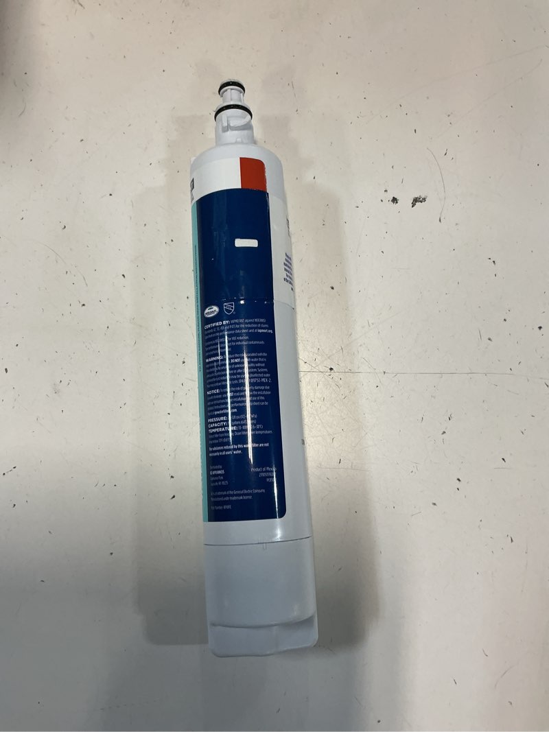 Condition photo showing As Is for ge rpwfe refrigerator water filter, genuine replacement filter, certified to reduce lead, sulfur, and 50+ other impurities, replace every 6 months for best results, pack of 1
