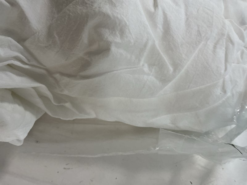 Condition photo showing Good Condition for 100% washed cotton duvet cover queen size, white linen like breathable natural bedding set (no comforter), 90x90 inches white queen