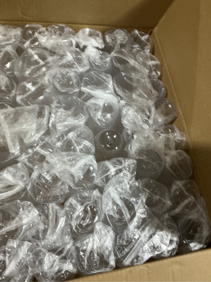 Condition photo showing Good Condition for lueumxc 48 pack ribbed plastic champagne flutes, 9 oz stemless disposable clear plastic toasting glasses shatterproof recyclable and bpa-free perfect for wedding 48pack transparent ribbed