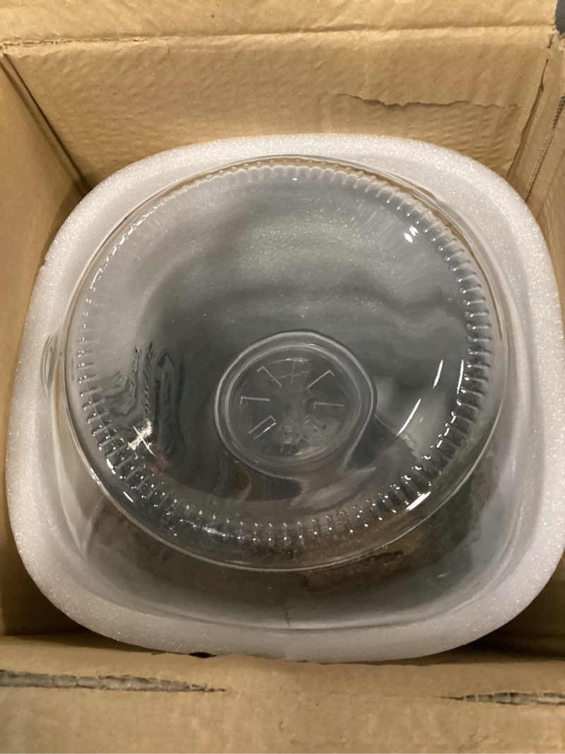 Condition photo showing As Is for 2 Gallon Extra Large Iced Beverage Dispenser with Ice & Fruit Infusers – Glass Mason Jar Drink & Beverage Container with Stainless Spigot 2 Gallon with Inserts